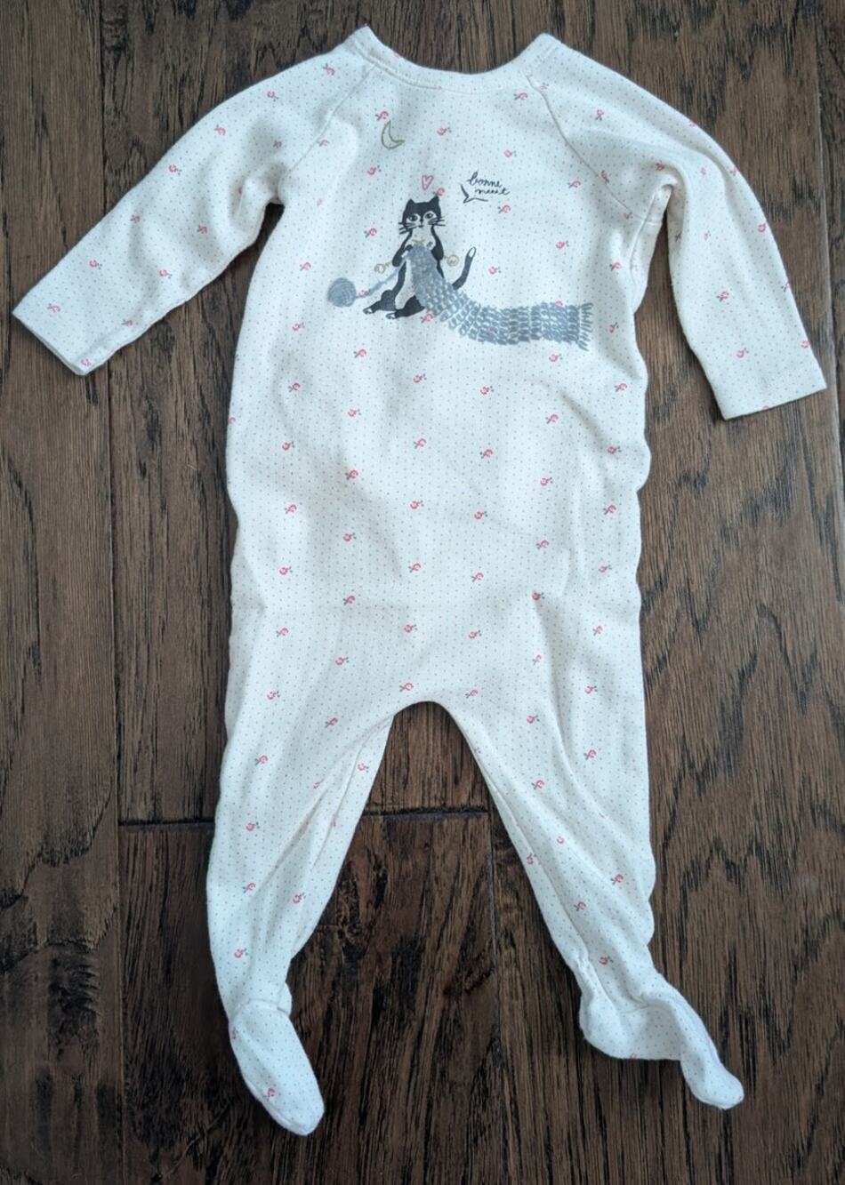 Bonpoint Cotton Cat One Piece Footie Pajamas